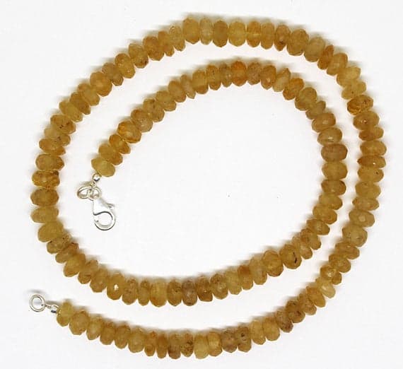 yellow aquamarine necklace round ball faceted 18.5'strand gemstone beads, jewelry supplies for jewelry making, bulk beads, for meditation jewellery for Reiki Healing  gemstone 7-8mm