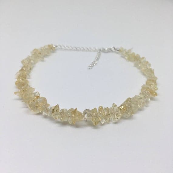 925 sterling Silver Empath Protection 2x1-8x2mm stacking Yellow Citrine Bracelet Chips, Faceted 7" for mens, womens, gf, bf & Adult.