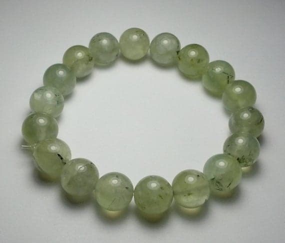 Jewelry Energy 10mm Green Prehnite Stretchable Bracelet Round, Smooth 18cm for mens, womens, gf, bf and adults.