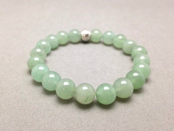 10MM Green Aventurine Stretch Bead Bracelet for Good Fortune, Abundance, Manifestation and Increased Opportunities Code- WAR6252
