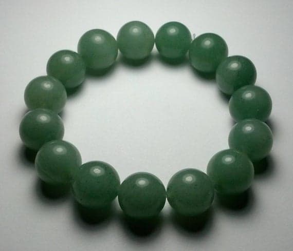Grounding 12mm Green Green Aventurine Stretchable Bracelet Round, Smooth 18cm for mens, womens, gf, bf and adults.