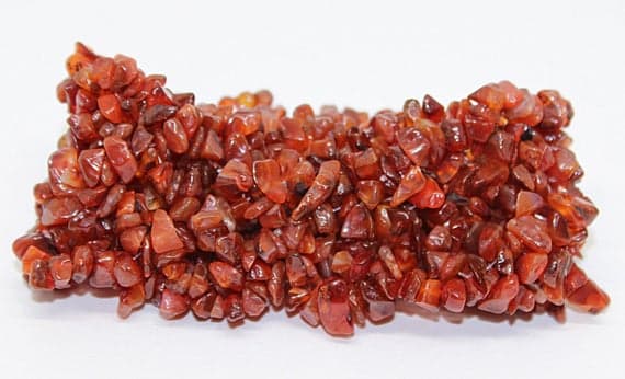 memorial gift 3x4 mm Stretchable Orange Carnelian Bracelet Chip Shape, Smooth 7" for mens, womens, GF, BF, Adults.