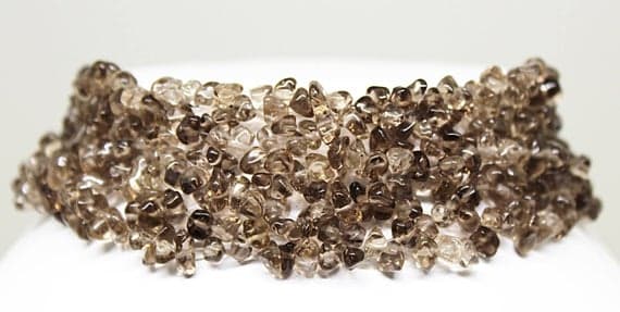 smocky quartz chips necklace chips smooth rock stone 7.5'strand gemstone beads, jewelry supplies for jewelry making, bulk beads, for meditation jewellery for Reiki Healing  gemstone 4-5mm