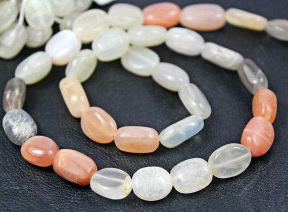 1 strand multi moonstone oval smooth 13'' long strand gemstone beads, jewelry supplies for jewelry making, bulk beads, for meditation jewellery for Reiki Healing  gemstone size 9mm to 10mm