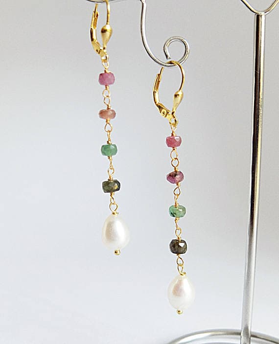 AAA++ Rare Quality Delicate Gold  Earrings, Delicate linearEarrings, Minimalist Earrings,Simple gemstone Earrings,Open Earrings,Gold  Earrings, blue gem earrings 3-4mm Code- TJH201