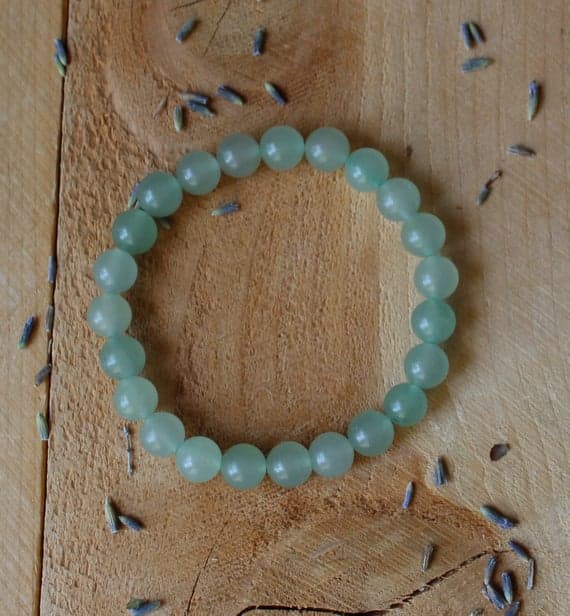Grounding 8mm Stretchable Green Green Aventurine Bracelet Round, Smooth 7" for mens, womens.