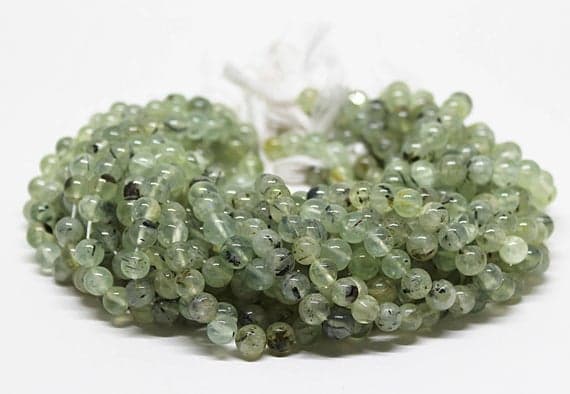 prehnite round ball smooth 13'strand gemstone beads, jewelry supplies for jewelry making, bulk beads, for meditation jewellery for Reiki Healing  gemstone 7-8mm