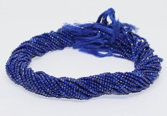 lapis lazuli round ball faceted 13'strand gemstone beads, jewelry supplies for jewelry making, bulk beads, for meditation jewellery for Reiki Healing  gemstone 2mm