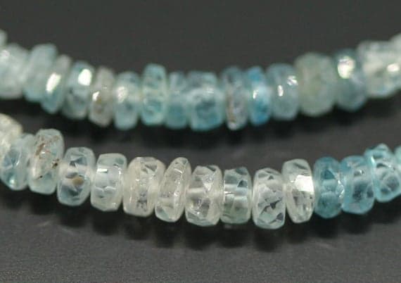 blue shaded zircon rondelle faceted 4'' long strand gemstone beads, jewelry supplies for jewelry making, bulk beads, for meditation jewellery for Reiki Healing  gemstone 3mm