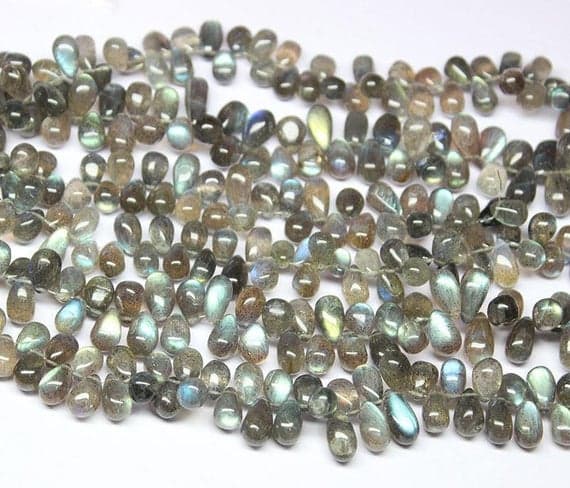 blue fire labradorite tear drop smooth 9'' long strand gemstone beads, jewelry supplies for jewelry making, bulk beads, for meditation jewellery for Reiki Healing  gemstone 6mm to 7mm