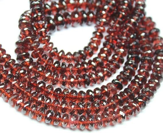 rhodonite garnet rondelle smooth 9'' long strand gemstone beads, jewelry supplies for jewelry making, bulk beads, for meditation jewellery for Reiki Healing  gemstone 5mm to 8mm