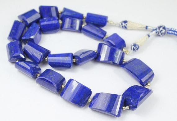 lapis lazuli tumbled freeform faceted 18'' long strand gemstone beads, jewelry supplies for jewelry making, bulk beads, for meditation jewellery for Reiki Healing  gemstone 18mm to 28mm