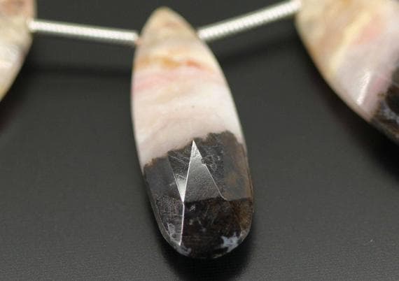 pink opal pear drop faceted 4'' long strand gemstone beads, jewelry supplies for jewelry making, bulk beads, for meditation jewellery for Reiki Healing  gemstone 20 to 24mm