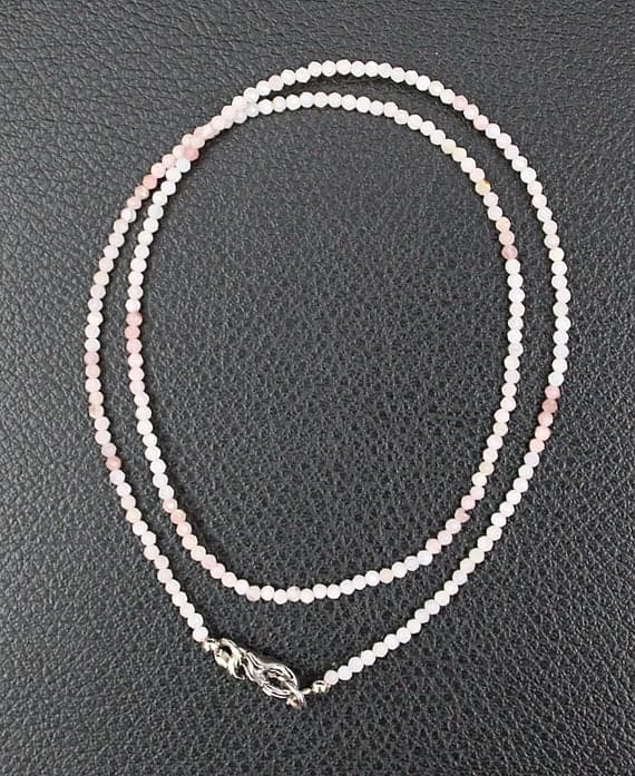 pink opal necklace rondelle faceted 13'' long strand gemstone beads, jewelry supplies for jewelry making, bulk beads, for meditation jewellery for Reiki Healing  gemstone 2mm