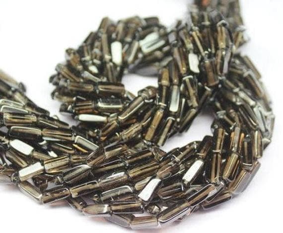 smocky quartz rectangle chicletsmooth 14'' long strand gemstone beads, jewelry supplies for jewelry making, bulk beads, for meditation jewellery for Reiki Healing  gemstone 7mm to 10mm