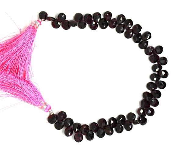 rhodolite garnet bracelet pear drop faceted 10'strand gemstone beads, jewelry supplies for jewelry making, bulk beads, for meditation jewellery for Reiki Healing  gemstone 7-9mm