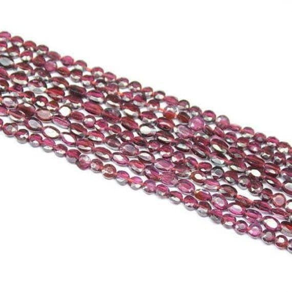 red garnet oval faceted 14'' long strand gemstone beads, jewelry supplies for jewelry making, bulk beads, for meditation jewellery for Reiki Healing  gemstone 6mm