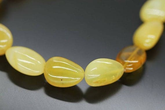 yellow opal tumbled freeform smooth 4'' long strand gemstone beads, jewelry supplies for jewelry making, bulk beads, for meditation jewellery for Reiki Healing  gemstone 13mm to 16mm
