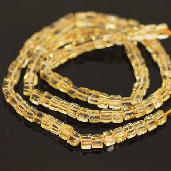 rare citrine square box smooth 16'' long strand gemstone beads, jewelry supplies for jewelry making, bulk beads, for meditation jewellery for Reiki Healing  gemstone 4mm