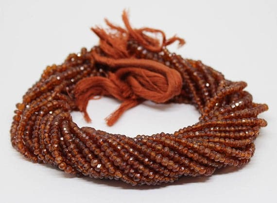 hessonite garnet rondelle faceted 13'' long strand gemstone beads, jewelry supplies for jewelry making, bulk beads, for meditation jewellery for Reiki Healing  gemstone 4mm to 5mm