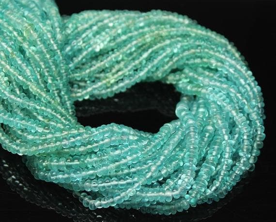 1 strand green apatite rondelle smooth 13'' long strand gemstone beads, jewelry supplies for jewelry making, bulk beads, for meditation jewellery for Reiki Healing  gemstone 4mm