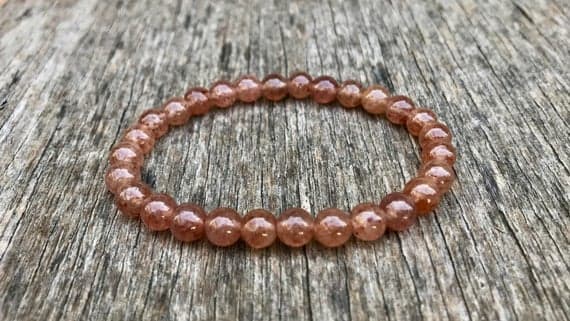 Empath Protection 6mm Stretchable Golden Golden Strawberry Quartz  Bracelet Round, Smooth 7" for mens, womens, gf, bf & Adult.