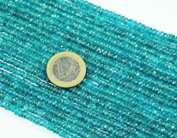 1 strand apatite rondelle faceted 14'' long strand gemstone beads, jewelry supplies for jewelry making, bulk beads, for meditation jewellery for Reiki Healing  gemstone size 3mm