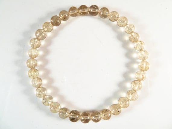 Blush Jewelry 5-6mm Stretchable Yellow Yellow Scapolite Bracelet Round, Smooth 7" for mens, womens, gf, bf & Adult.