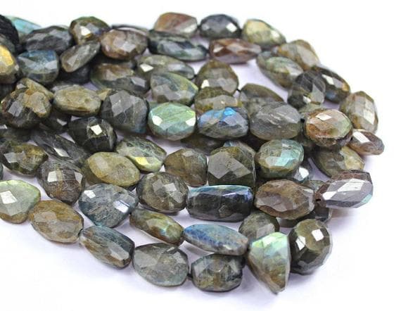 1 strand blue labradorite tumbled, freeform faceted 10'' long strand gemstone beads, jewelry supplies for jewelry making,  for meditation jewellery for Reiki Healing  gemstone 13mm to 21mm