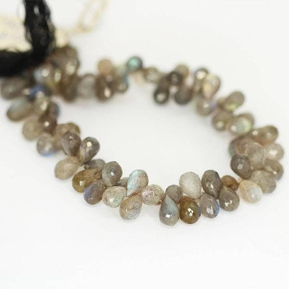 1 strand blue labradorite tear drop faceted 8'' long strand gemstone beads, jewelry supplies for jewelry making, bulk beads, for meditation jewellery for Reiki Healing  gemstone 8mm to 7mm