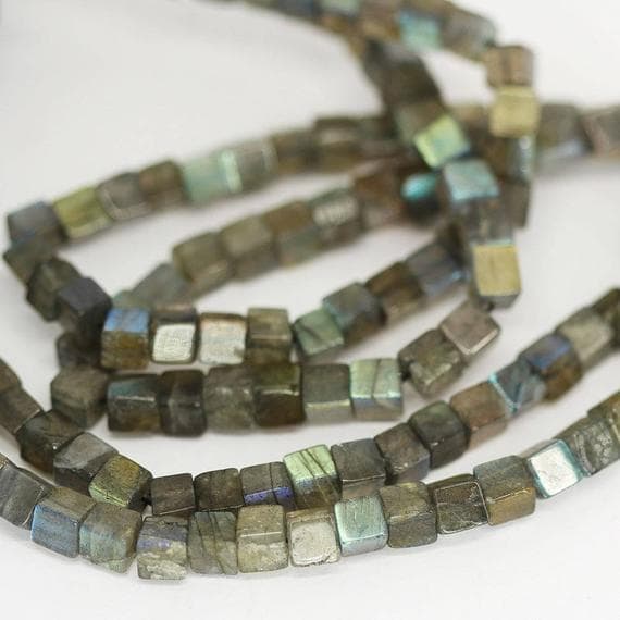 1 strand blue flash labradorite heishi cube squresmooth 16'' long strand gemstone beads, jewelry supplies for jewelry making,  for meditation jewellery for Reiki Healing  gemstone 5mm