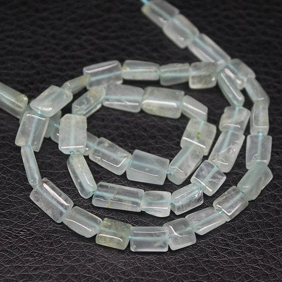 1 strand aquamarine rectangle chicletsmooth 13'' long strand gemstone beads, jewelry supplies for jewelry making, bulk beads, for meditation jewellery for Reiki Healing  gemstone 6mm to 9mm