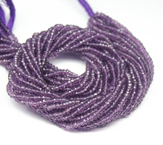 1 strand purple african amethyst rondelle faceted 14'' long strand gemstone beads, jewelry supplies for jewelry making, bulk beads, for meditation jewellery for Reiki Healing  gemstone 3.5mm