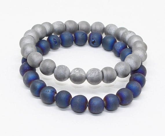 druzy quartz bracelet round ball faceted 7.5'strand gemstone beads, jewelry supplies for jewelry making, bulk beads, for meditation jewellery for Reiki Healing  gemstone 8mm