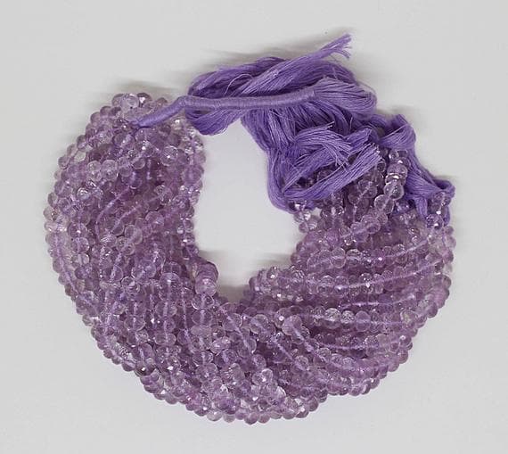 pink amethyst rondelle faceted 10'' long strand gemstone beads, jewelry supplies for jewelry making, bulk beads, for meditation jewellery for Reiki Healing  gemstone 7mm to 8mm