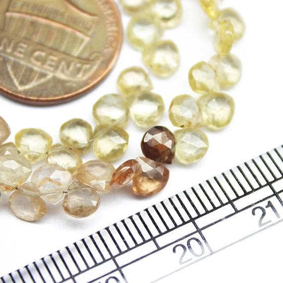 1 strand multi tundra sapphire heart drop faceted 9'' long strand gemstone beads, jewelry supplies for jewelry making, bulk beads, for meditation jewellery for Reiki Healing  gemstone 4mm