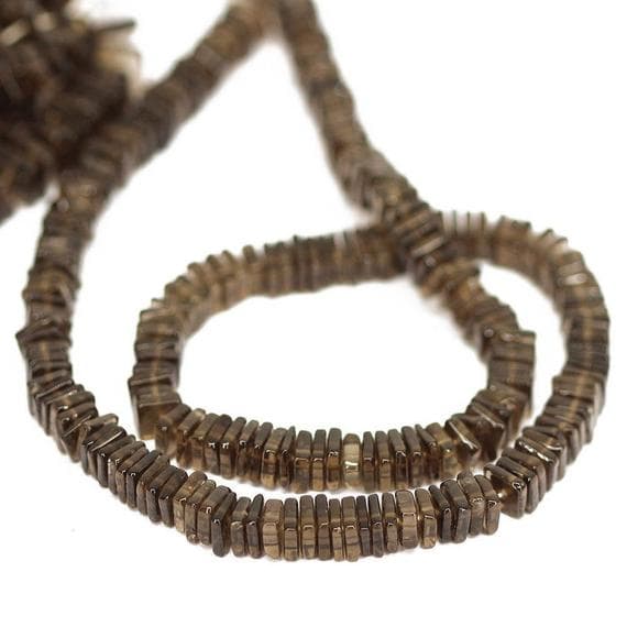 1 strand smocky quartz heishi cube squresmooth 16'' long strand gemstone beads, jewelry supplies for jewelry making, bulk beads, for meditation jewellery for Reiki Healing  gemstone 6mm