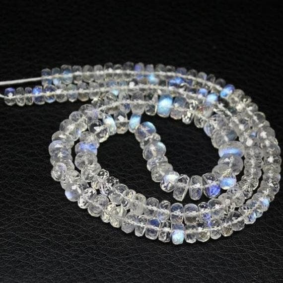 1 strand rainbow moonstone rondelle faceted 17'' long strand gemstone beads, jewelry supplies for jewelry making, bulk beads, for meditation jewellery for Reiki Healing  gemstone 5mm to 7mm