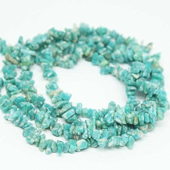 1 strand amazonite tumbled, freeform smooth 34'' long strand gemstone beads, jewelry supplies for jewelry making, bulk beads, for meditation jewellery for Reiki Healing  gemstone 5mm to 9mm
