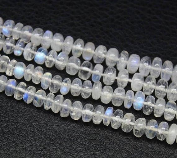 1 strand rainbow moonstone rondelle smooth 5'' long strand gemstone beads, jewelry supplies for jewelry making, bulk beads, for meditation jewellery for Reiki Healing  gemstone 3mm to 6mm