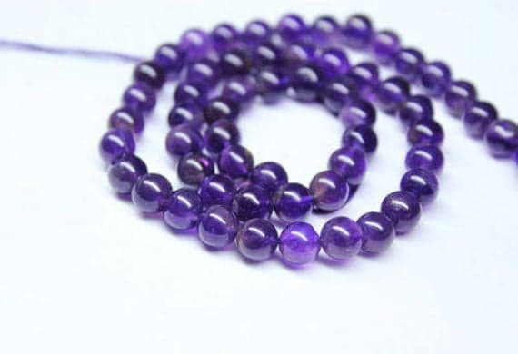 1 strand african amethyst round ball smooth 15'' long strand gemstone beads, jewelry supplies for jewelry making, bulk beads, for meditation jewellery for Reiki Healing  gemstone 6mm