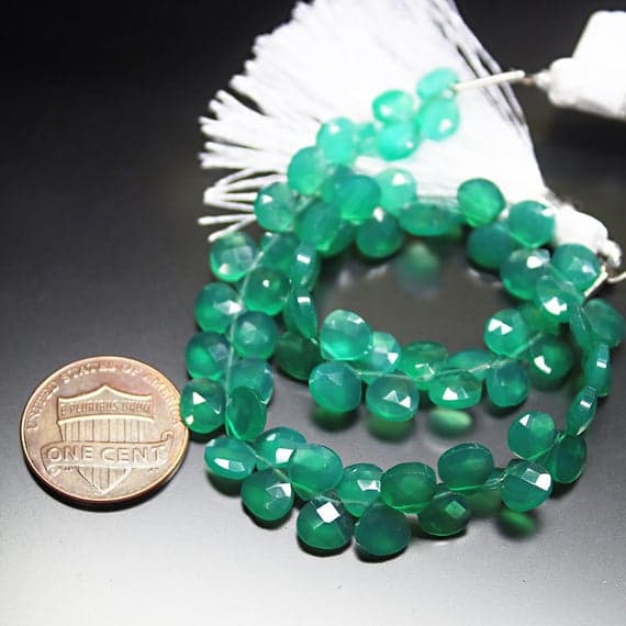 1 strand green onyx heart drop faceted 8'' long strand gemstone beads, jewelry supplies for jewelry making, bulk beads, for meditation jewellery for Reiki Healing  gemstone 6mm