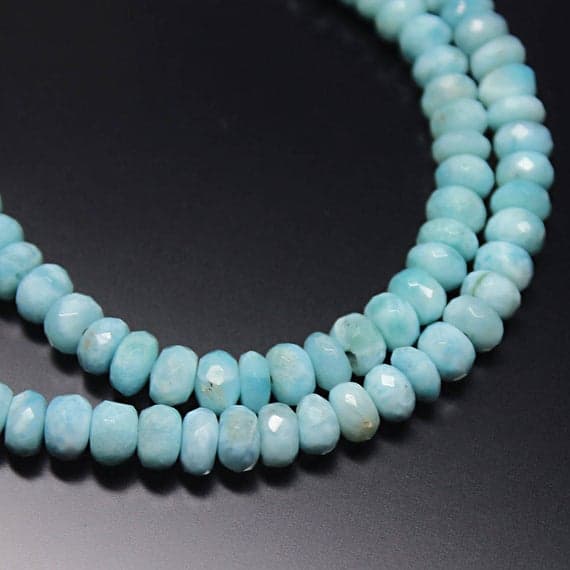 1 strand blue larimar rondelle faceted 18'' long strand gemstone beads, jewelry supplies for jewelry making, bulk beads, for meditation jewellery for Reiki Healing  gemstone 3mm to 6mm