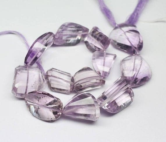 1 strand brazil amethyst tumbled, freeform faceted 10'' long strand gemstone beads, jewelry supplies for jewelry making,  for meditation jewellery for Reiki Healing  gemstone 25mm to 17mm