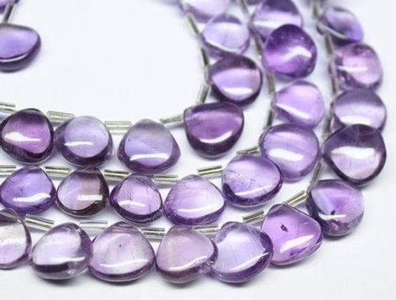 1 strand amethyst african heart drop smooth 8'' long strand gemstone beads, jewelry supplies for jewelry making, bulk beads, for meditation jewellery for Reiki Healing  gemstone 10mm to 14mm