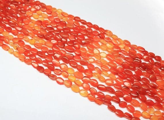 1 strand carnelian oval smooth 14'' long strand gemstone beads, jewelry supplies for jewelry making, bulk beads, for meditation jewellery for Reiki Healing  gemstone 5mm to 8mm