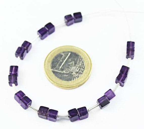 1 strand amethyst african heishi cube squresmooth 20 pieces strand gemstone beads, jewelry supplies for jewelry making, bulk beads, for meditation jewellery for Reiki Healing  gemstone 4mm