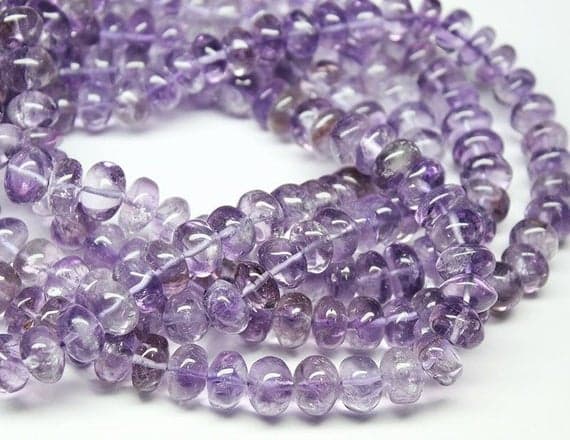 1 strand pink amethyst rondelle smooth 16'' long strand gemstone beads, jewelry supplies for jewelry making, bulk beads, for meditation jewellery for Reiki Healing  gemstone 10mm to 12mm