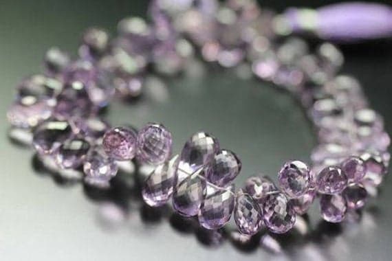 1 strand top amethyst tear drop faceted 9'' long strand gemstone beads, jewelry supplies for jewelry making, bulk beads, for meditation jewellery for Reiki Healing  gemstone 9mm to 12mm