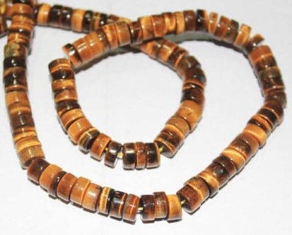 1 strand tiger eye rondelle smooth 18'' long strand gemstone beads, jewelry supplies for jewelry making, bulk beads, for meditation jewellery for Reiki Healing  gemstone 7mm